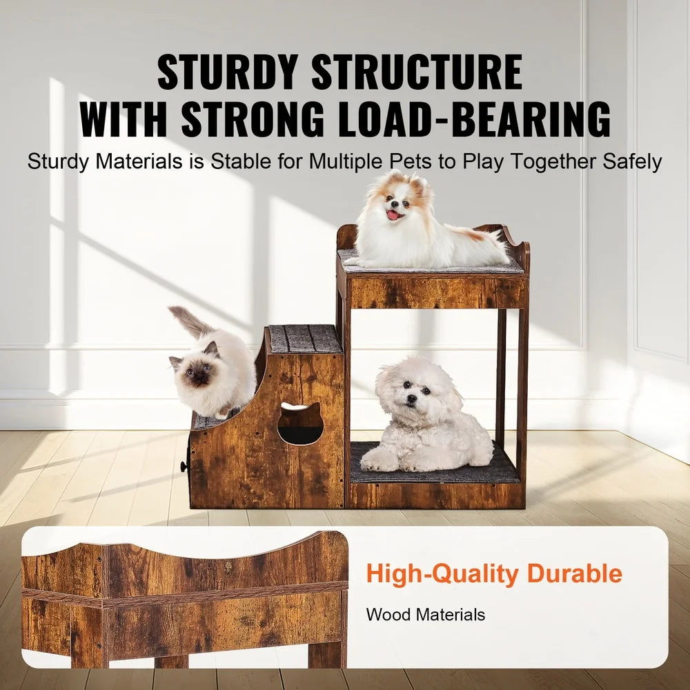 XMSJ Double-Deck Pet Bed with Detachable Steps