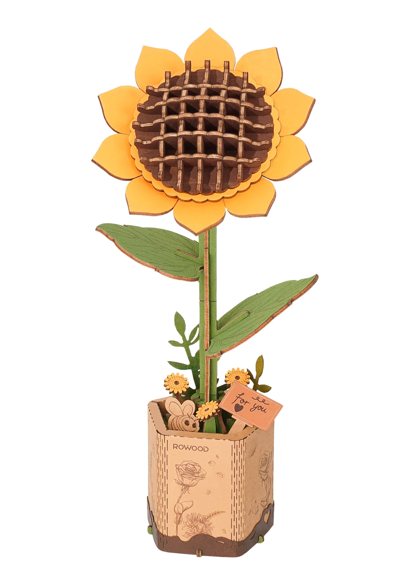 Robotime Wooden Flower Bouquet DIY Puzzle Gifts For Friends