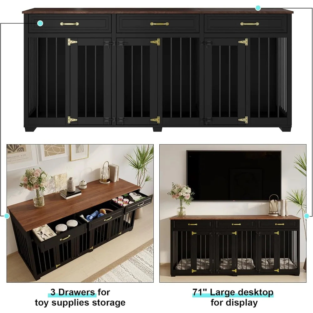 Hign-concerned Dog Crate Furniture Indoor Wooden Kennel