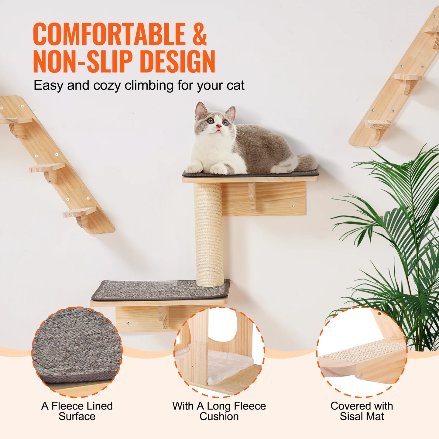 SucceBuy Wall Mounted Cat Shelves and Perches