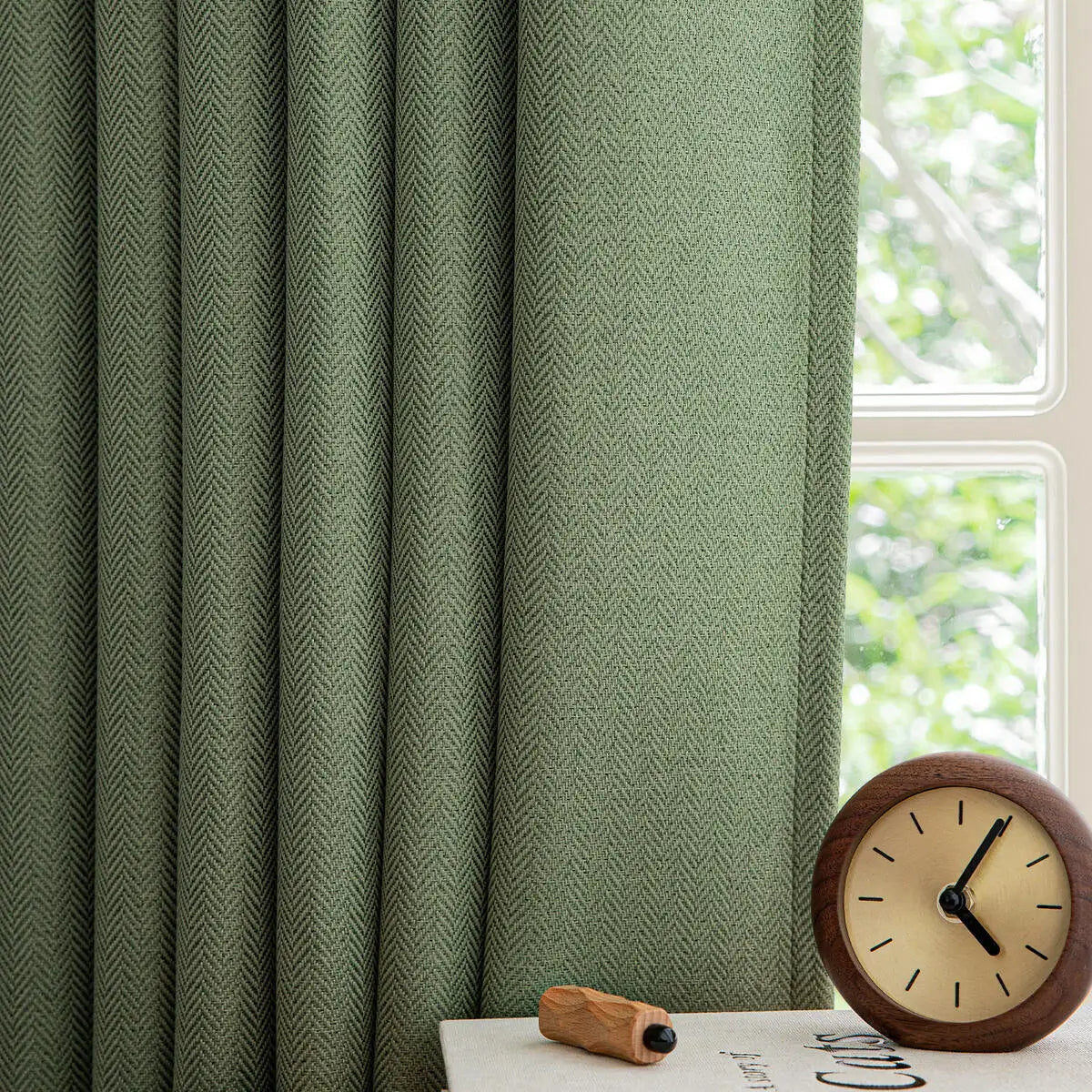Jinchan Herringbone Grommet Curtains For Living Room