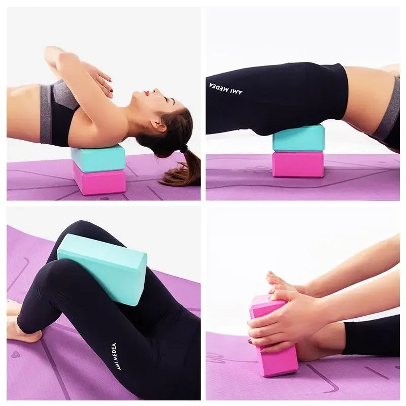 EVA Foam Yoga Blocks 2 Pack for Stretching and Training