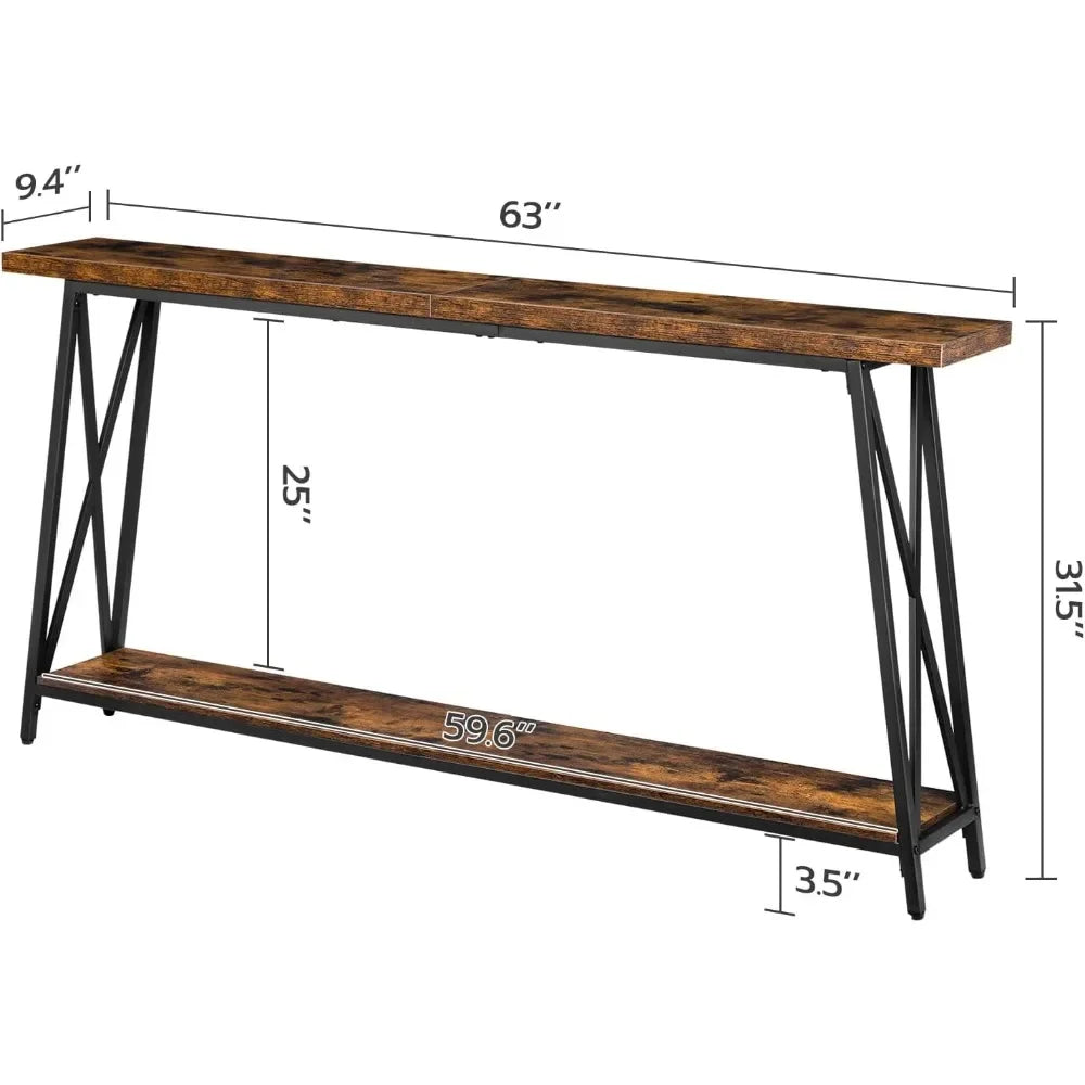 XMSJ Industrial Console Table For Entryway And Hallway
