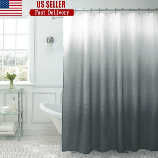 DUTRIEUX Ombre Textured Polyester Shower Curtain Set