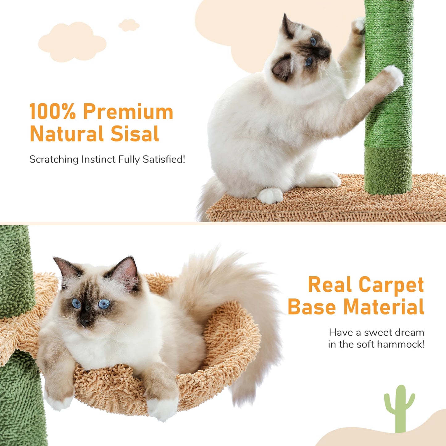 PAWZ Road Cat Tree 5Tier Floor to Ceiling Cactus Tower