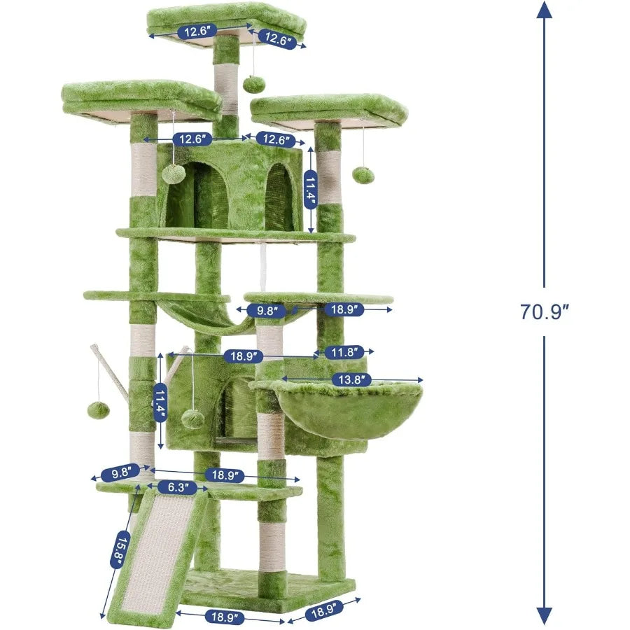 Indoor Cat Tree With Multi Levels And Cozy Perches Condos