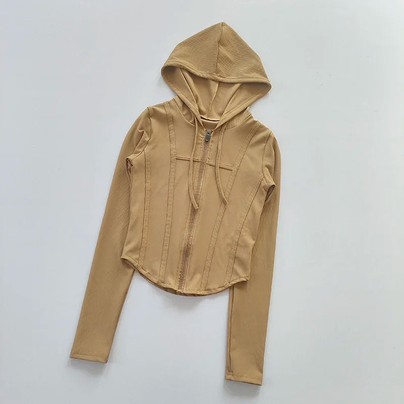 Womens Hooded Fitness Cardigan Quick Dry Sports Jacket