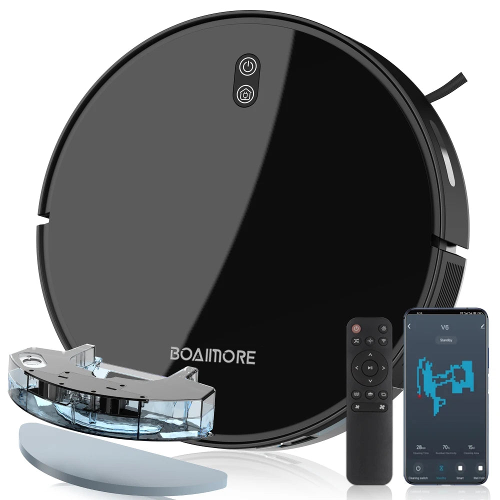 BOAIMORE Robot Vacuum Cleaner With Mop 6000Pa Suction App