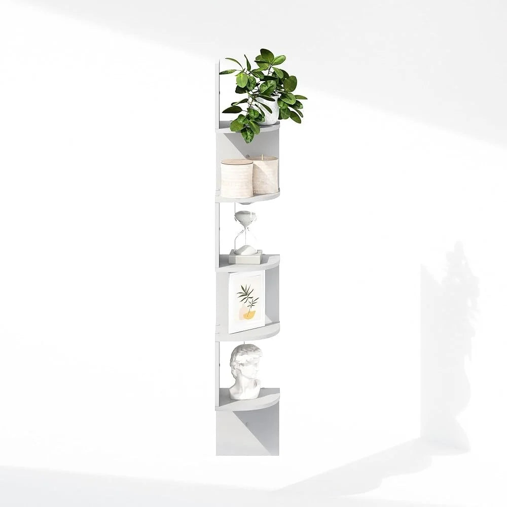 XMSJH Floating Corner Wall Mounted Composite Wood Shelves