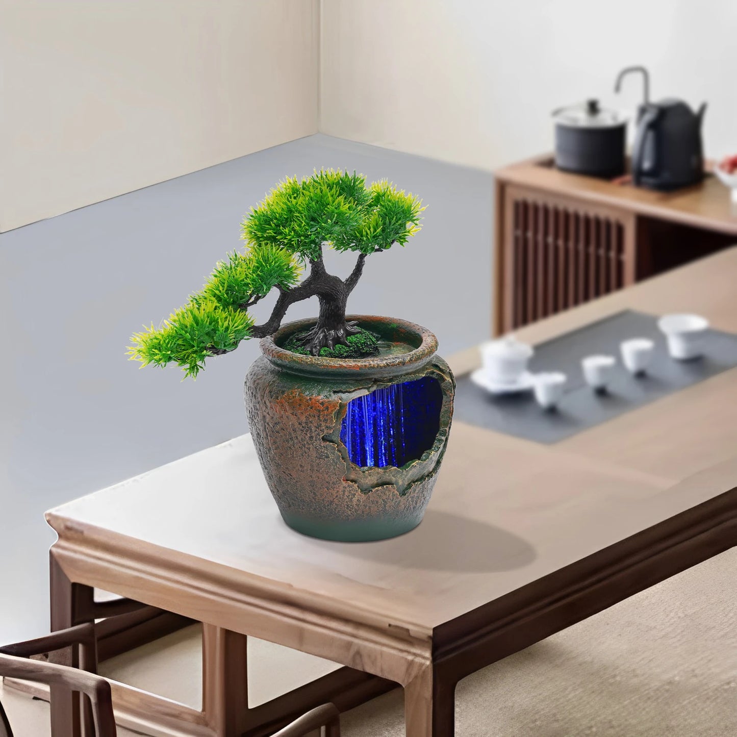 Tabletop Waterfall Fountain Home Decoration LED Handicraft