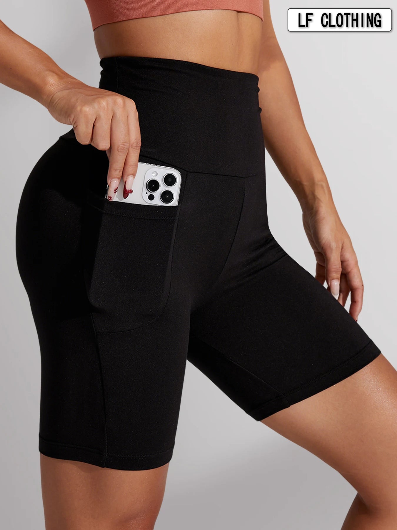 CN Biker Shorts Women High Waisted Athletic With Pockets