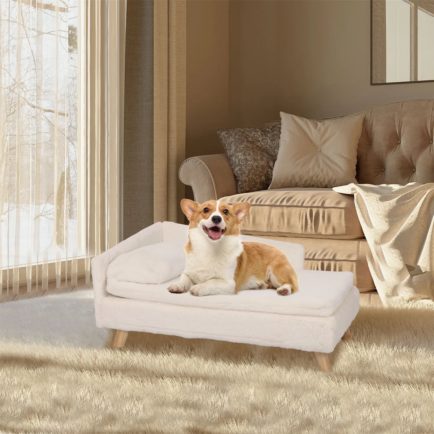 Bingopaw Elevated Pet Bed with Cozy Waterproof Pad