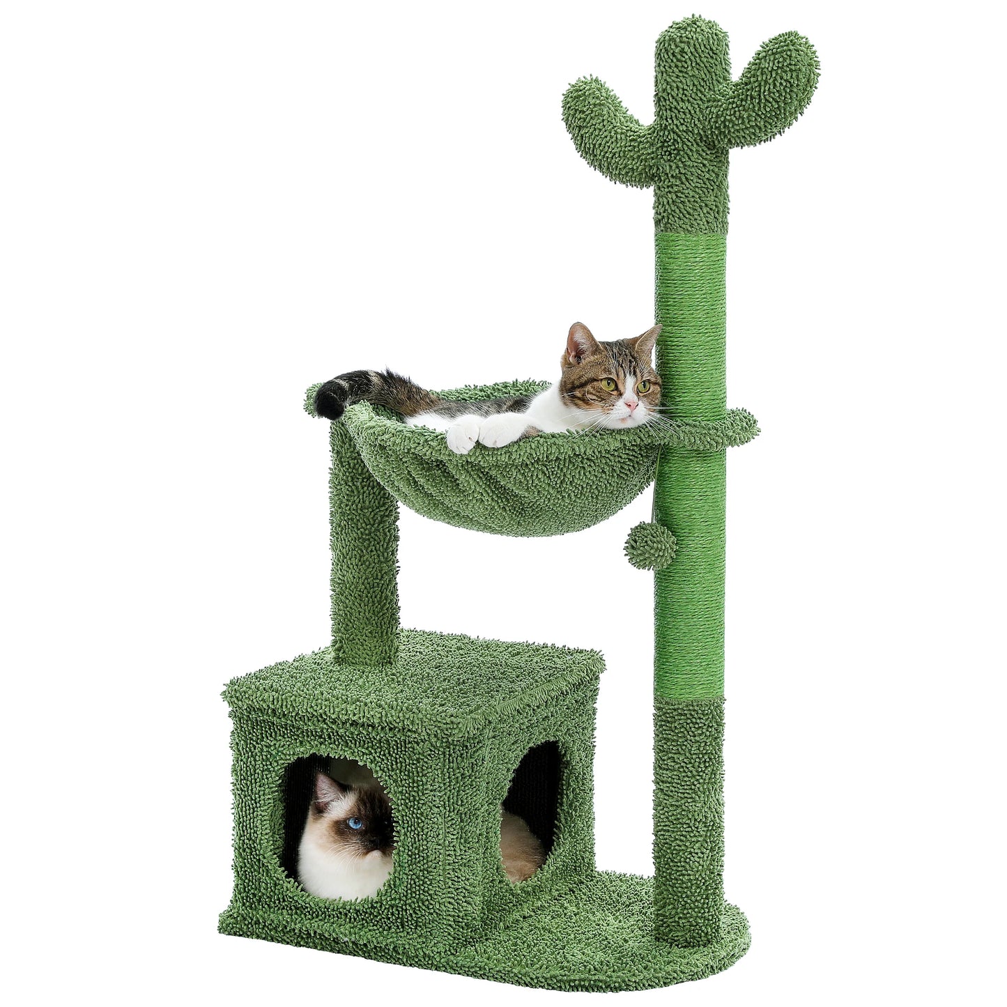 PEQULTICN Cactus Cat Tree With Large Condo And Hammock