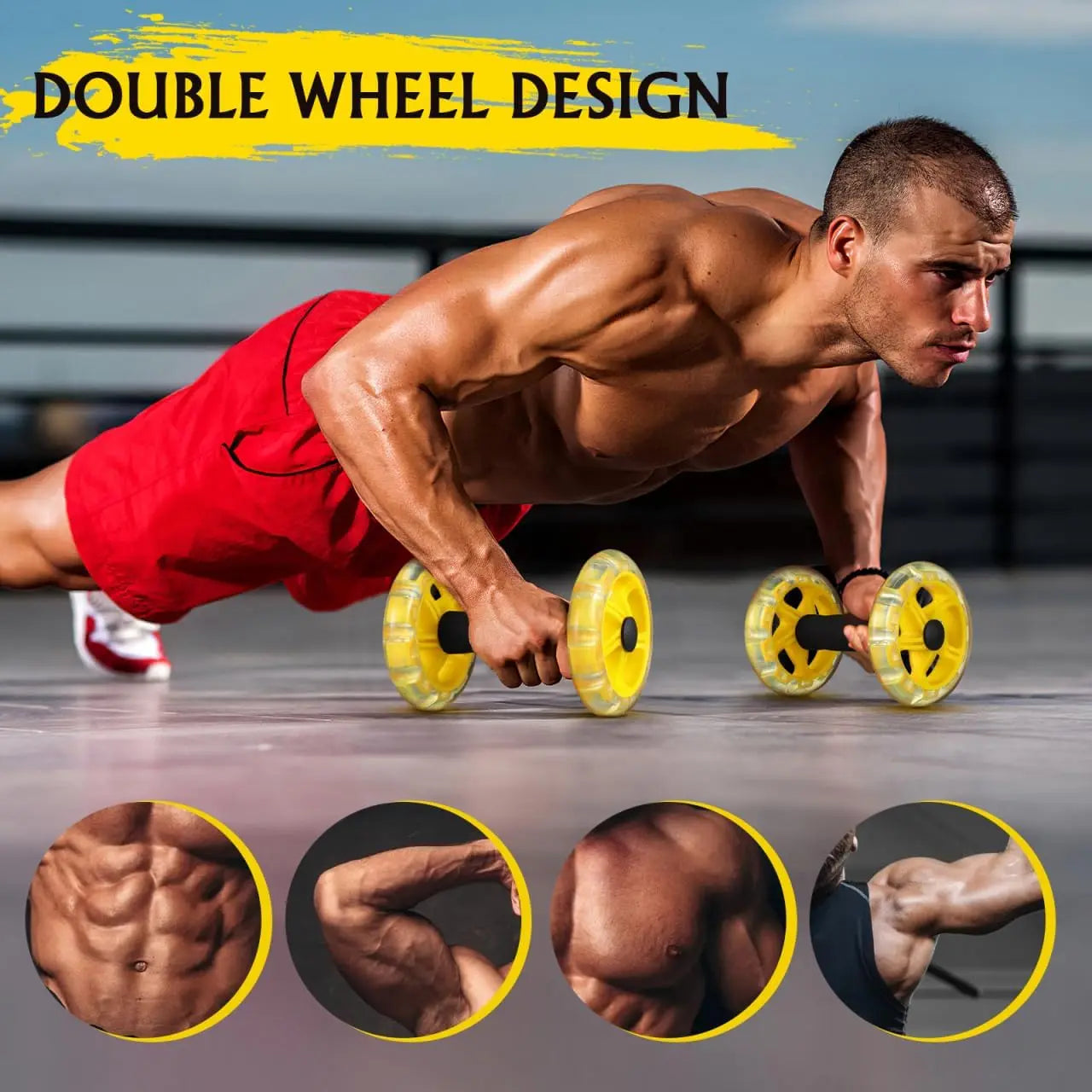 Ab Wheel Fitness Roller For Abdominal Exercise Dual Purpose