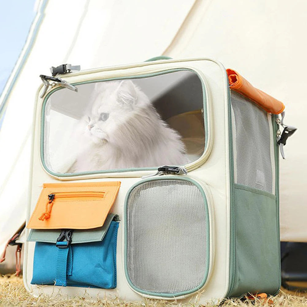 Shunmaii Dog Cat Travel Carrier Backpack Ventilated Mesh