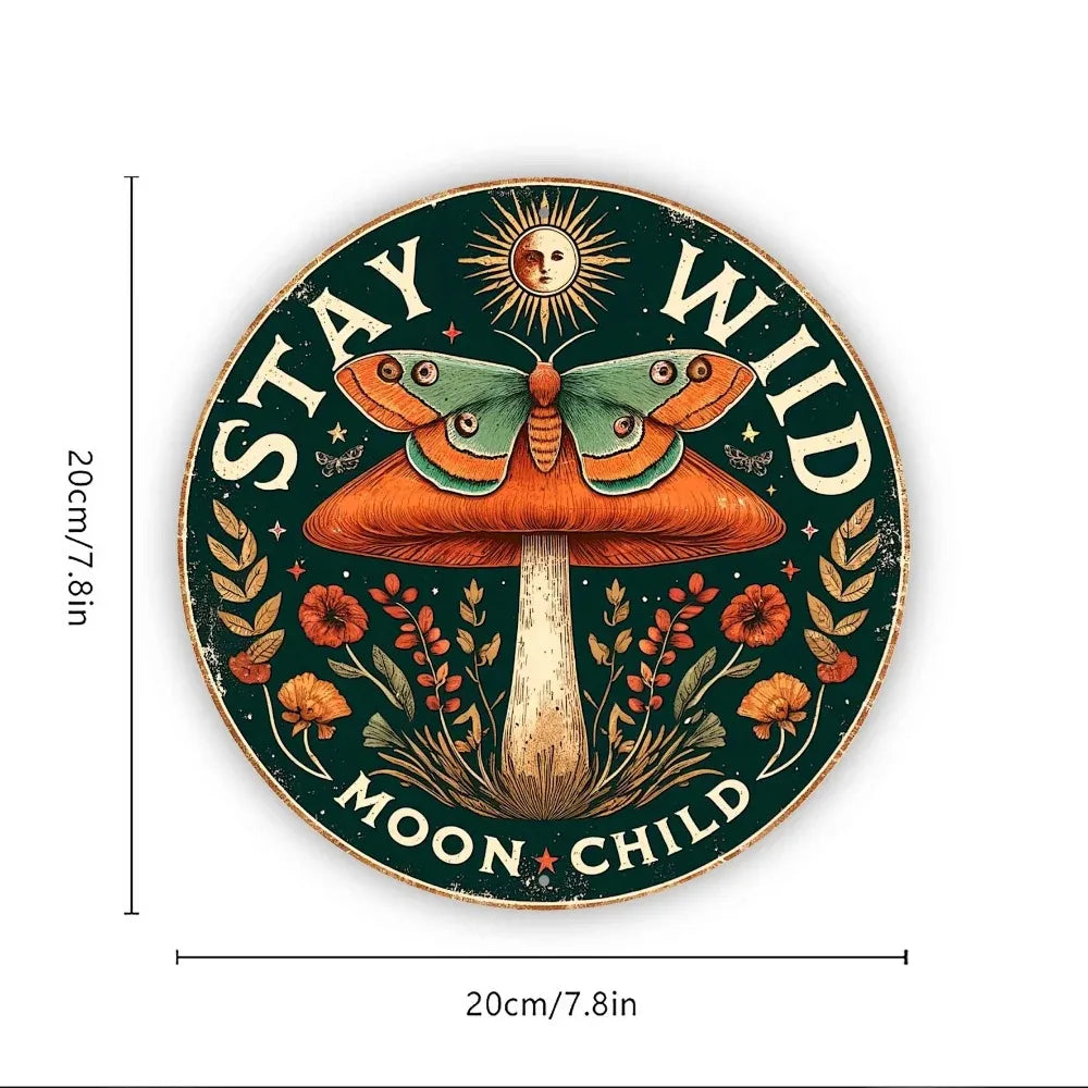 HelloYoungHign Concerned Moon Child Sign Metal Decor