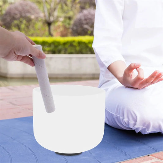 Hign Concerned Frosted Quartz Heart Chakra Singing Bowl