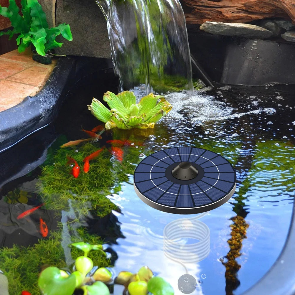 Bubble Oxygenator Solar Floating Pond Aerator With Air Pump