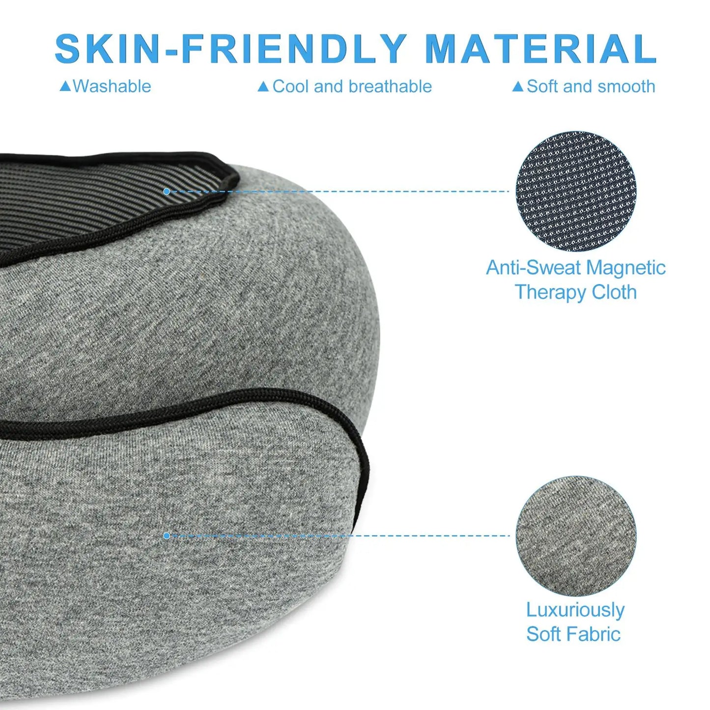 Memory Foam Travel Neck Pillow 360 Head And Chin Support