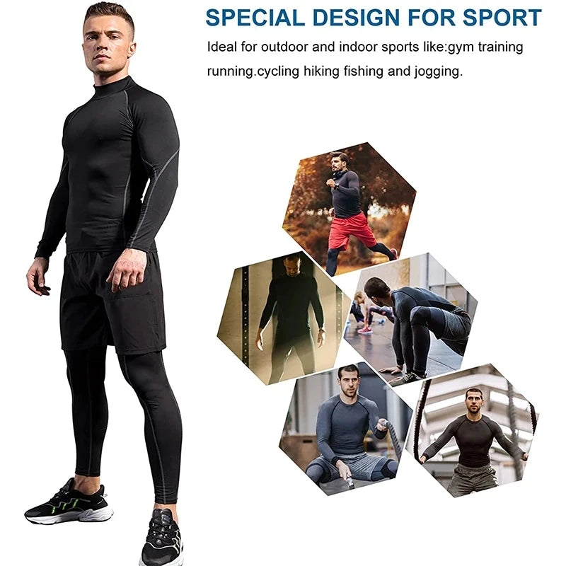 Vital Spark Quick Dry Men Long Sleeve Bodybuilding T Shirt