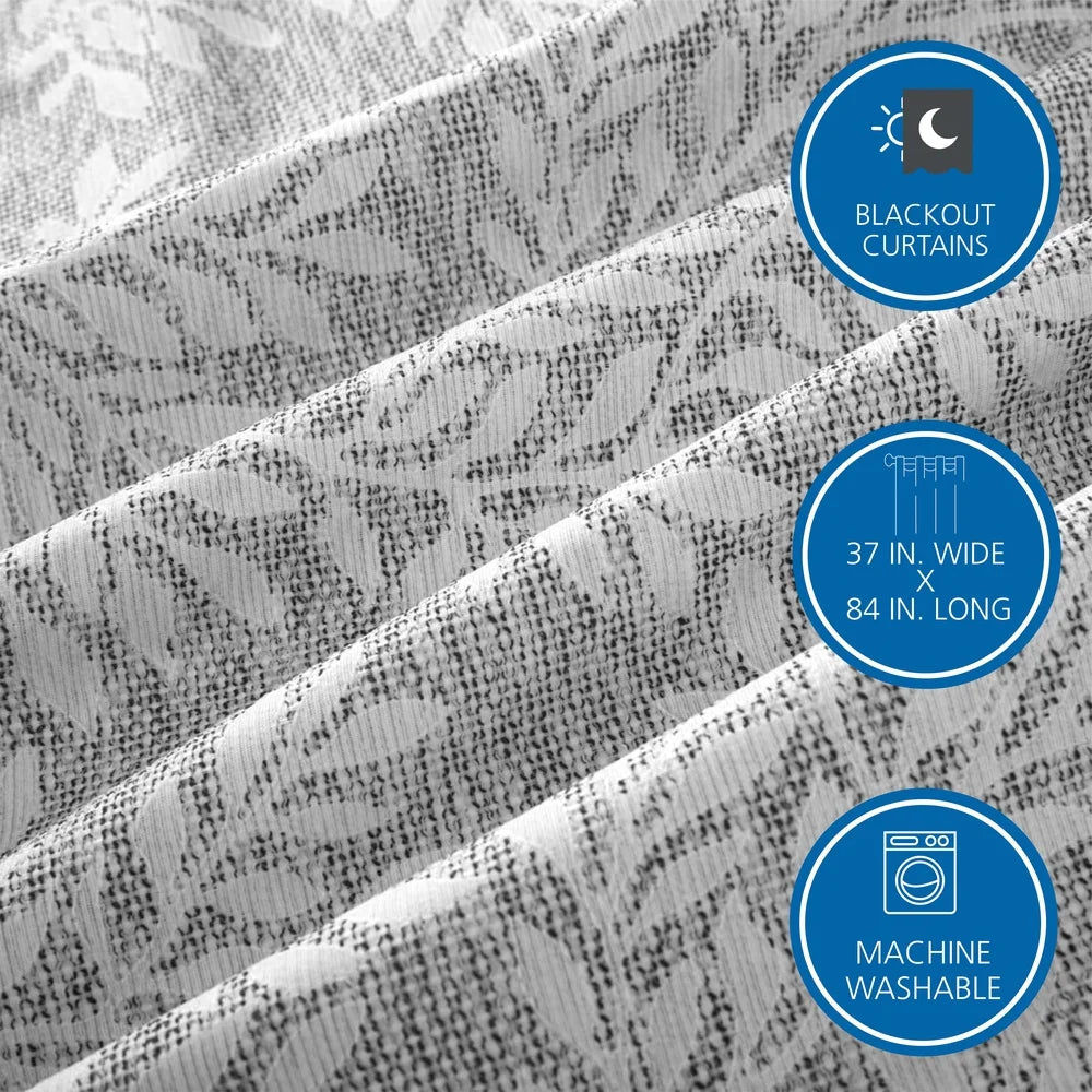 DUTRIEUX Room Darkening Jacquard Curtain Panel Set Privacy