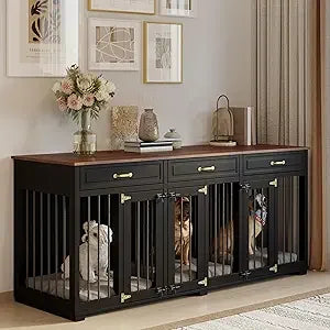 Hign-concerned Dog Crate Furniture Indoor Wooden Kennel