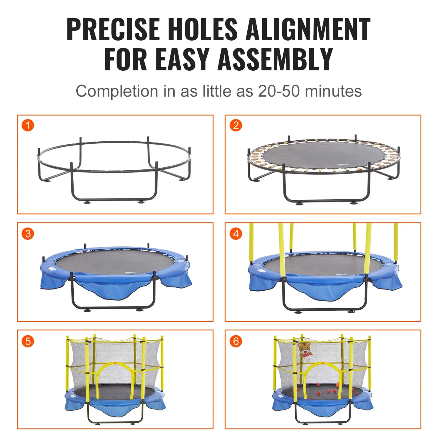 VEVOR 60 Inch Trampoline with Safety Enclosure and Hoop