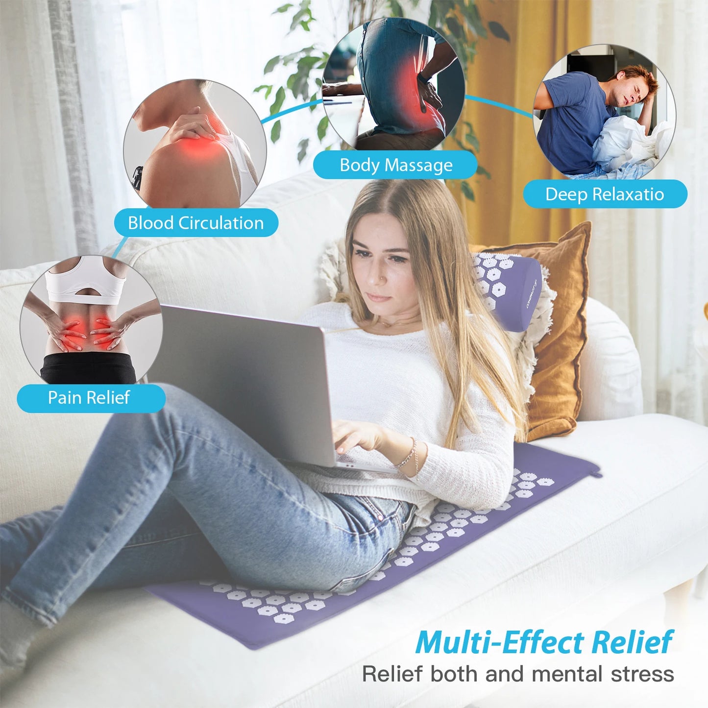 Acupressure Massage Mat And Pillow Set