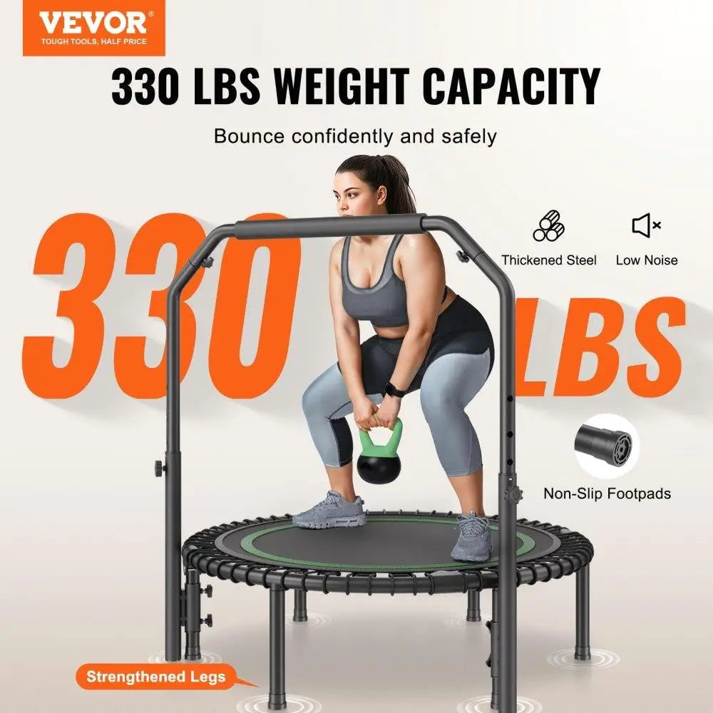 Foldable Mini Trampoline For Adults With Handle Rebounder