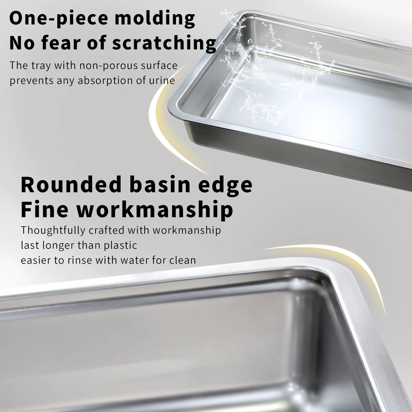 Bingopaw Stainless Steel Cat Litter Box with Lid