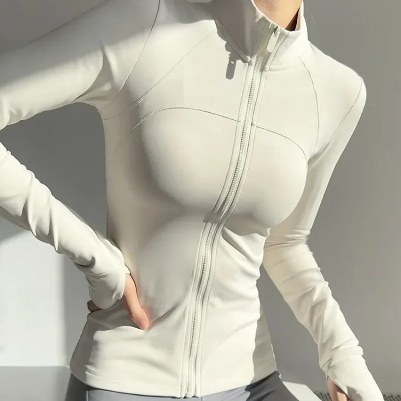 CN Women Zip Up Long Sleeve Sports Jacket Quick Dry