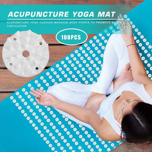 Apwikoger 100pcs Plastic Lotus Acupressure Yoga Mat Spikes