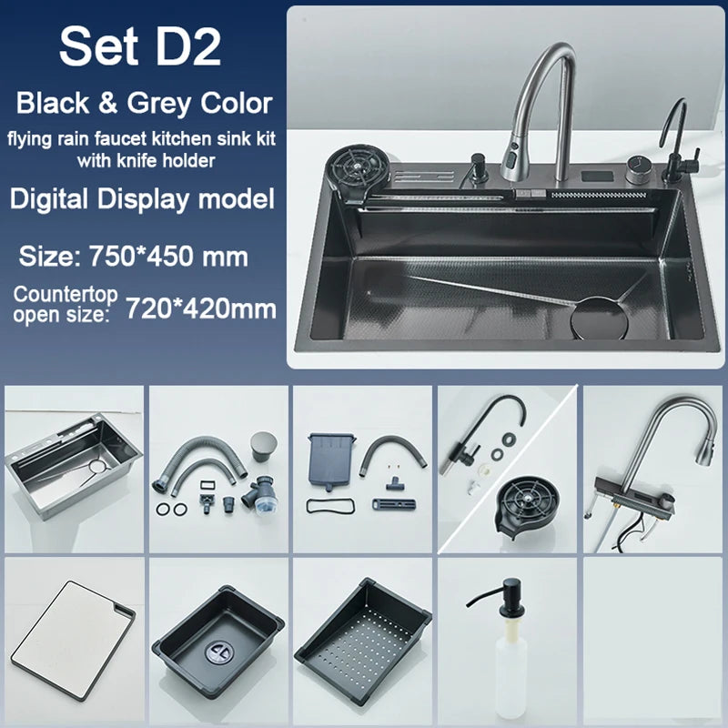 Rozin Stainless Steel Single Bowl Kitchen Sink With Faucet