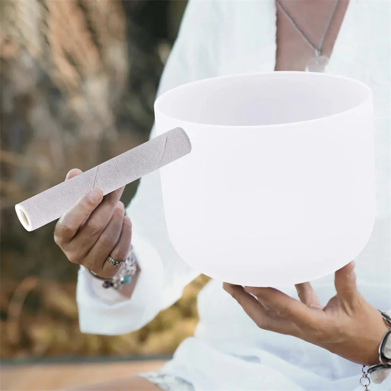 Hign Concerned Frosted Quartz Heart Chakra Singing Bowl