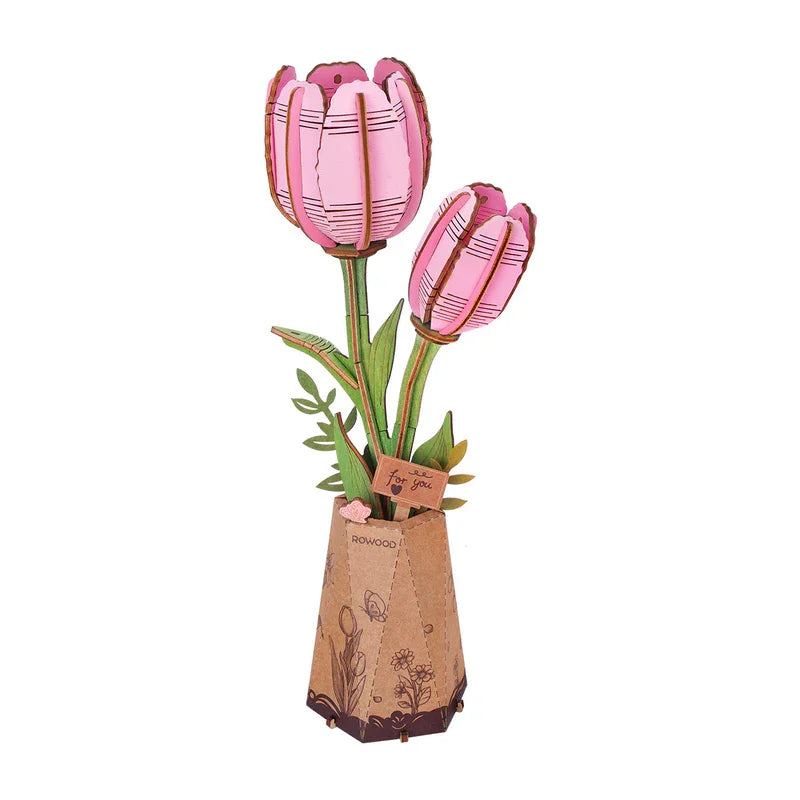 Robotime Wooden Flower Bouquet DIY Puzzle Gifts For Friends