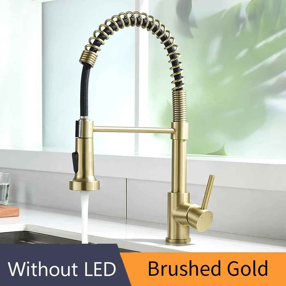 OWOFAN Single Lever Pull Down Kitchen Faucet Mixer Tap