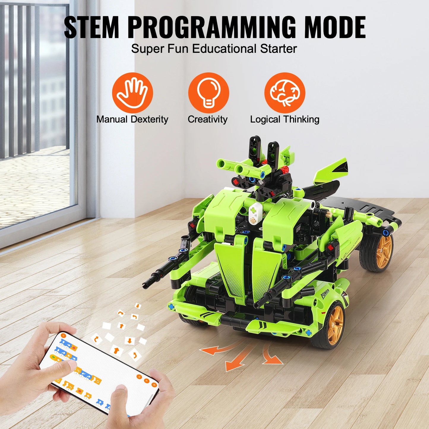 VEVOR 2 In 1 RC Car Robot 461 Pieces STEM Building Toys
