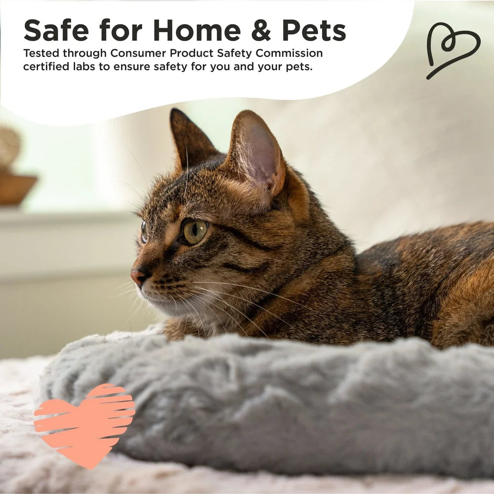 DUTRIEUX Self Warming Faux Fur Donut Cat Bed Raised Rim