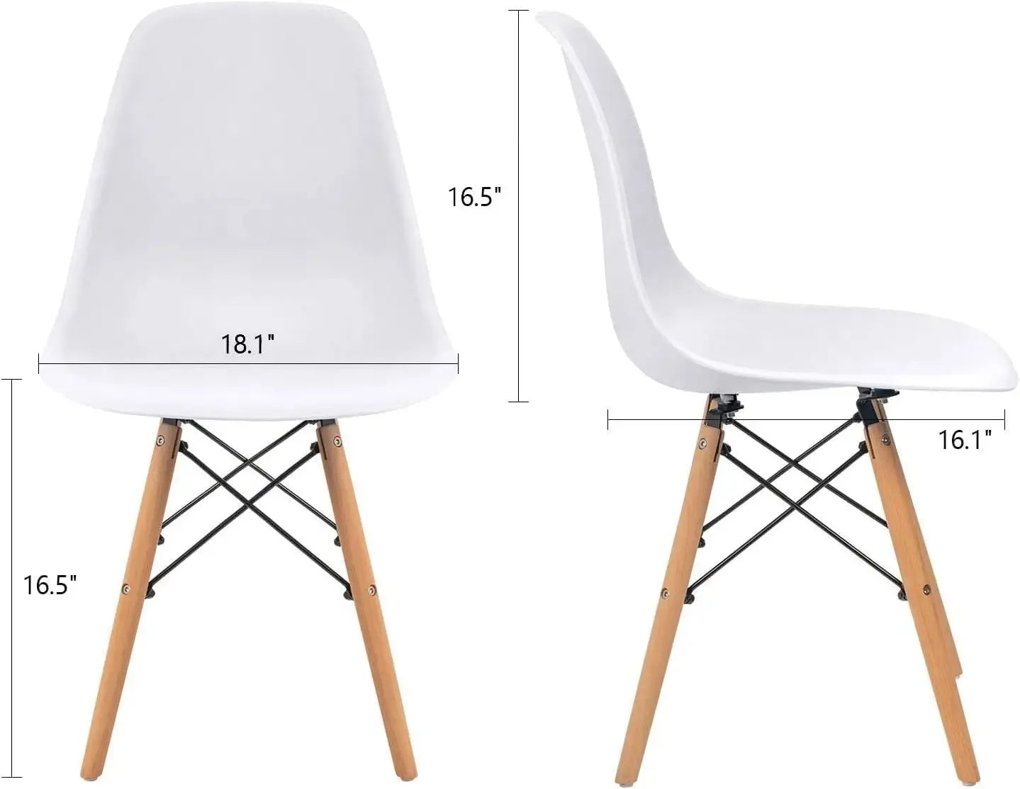 XMSJ Modern Dining Chair DSW Shell Plastic 4 Mid Century