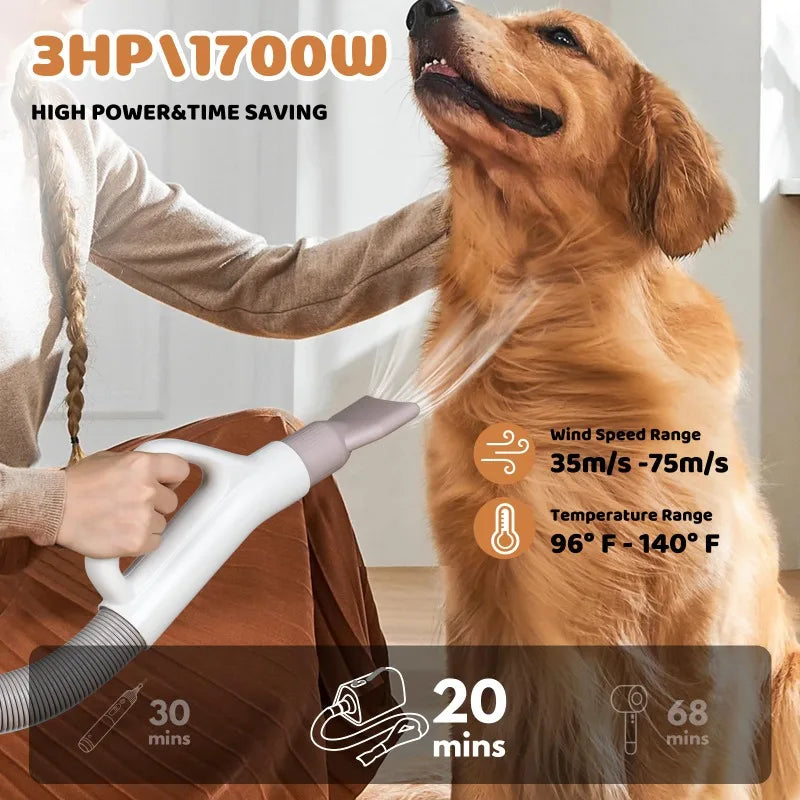Hign-concerned Negative Ion Dog Dryer 4 In 1 Nozzles