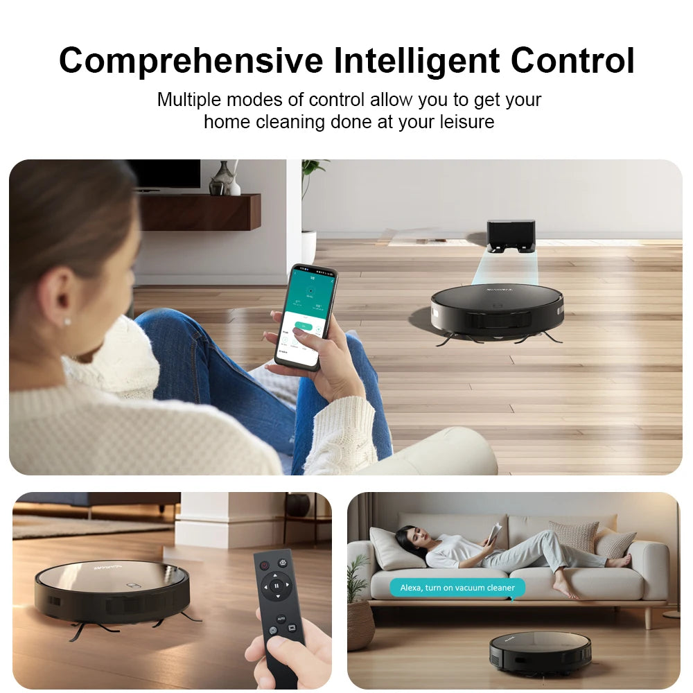 BOAIMORE Robot Vacuum Cleaner With Mop 6000Pa Suction App