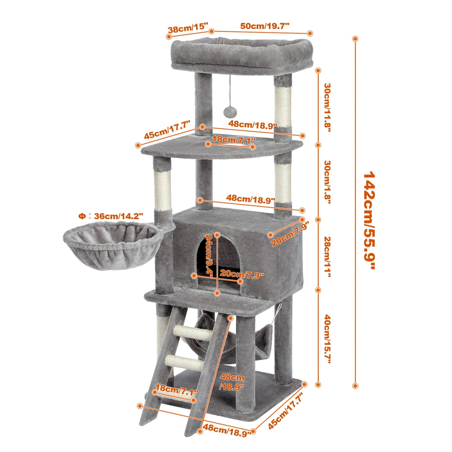 PAWZ Road Cat Tree Tower Multi Level Scratching Post Indoor