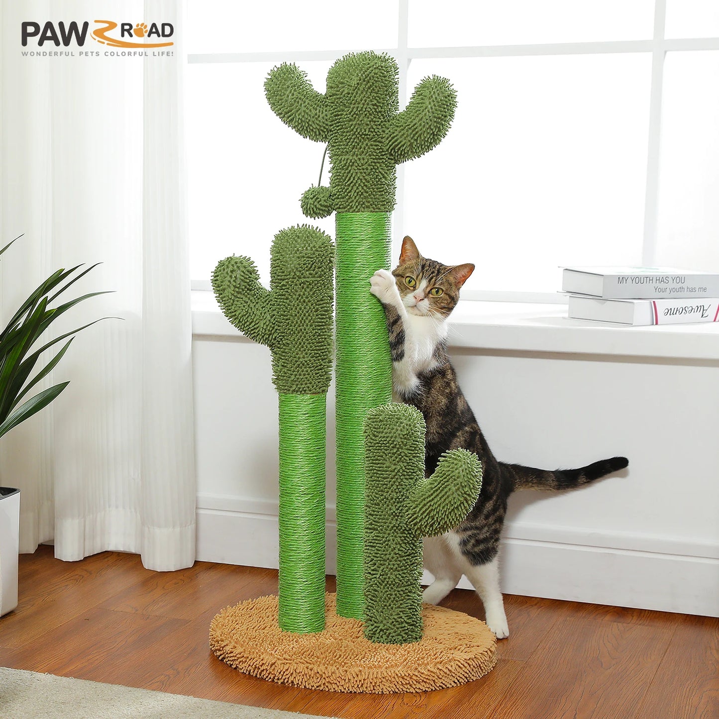 PEQULTICN Cactus Cat Tree With Large Condo And Hammock