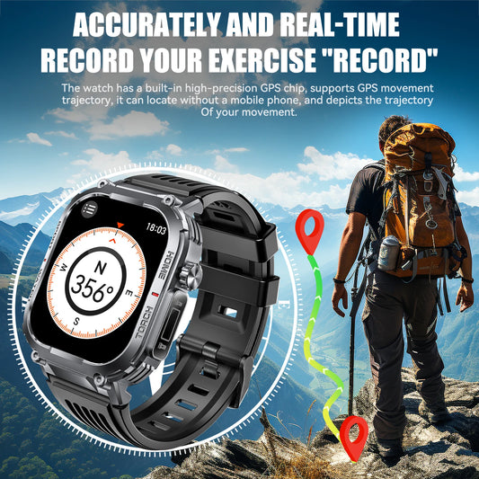 EIGIIS Smart Watch Men Waterproof Fitness Tracker with Compass