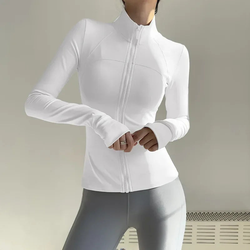 CN Women Zip Up Long Sleeve Sports Jacket Quick Dry