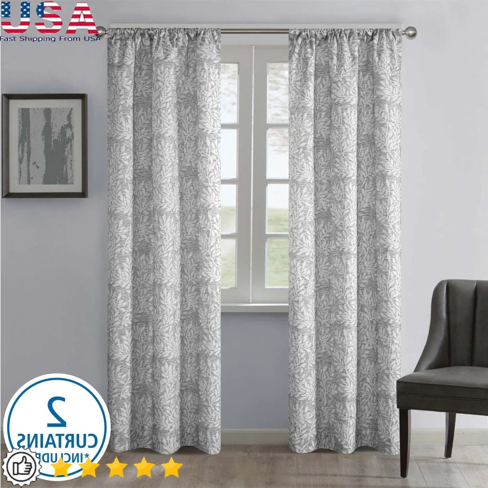 DUTRIEUX Room Darkening Jacquard Curtain Panel Set Privacy