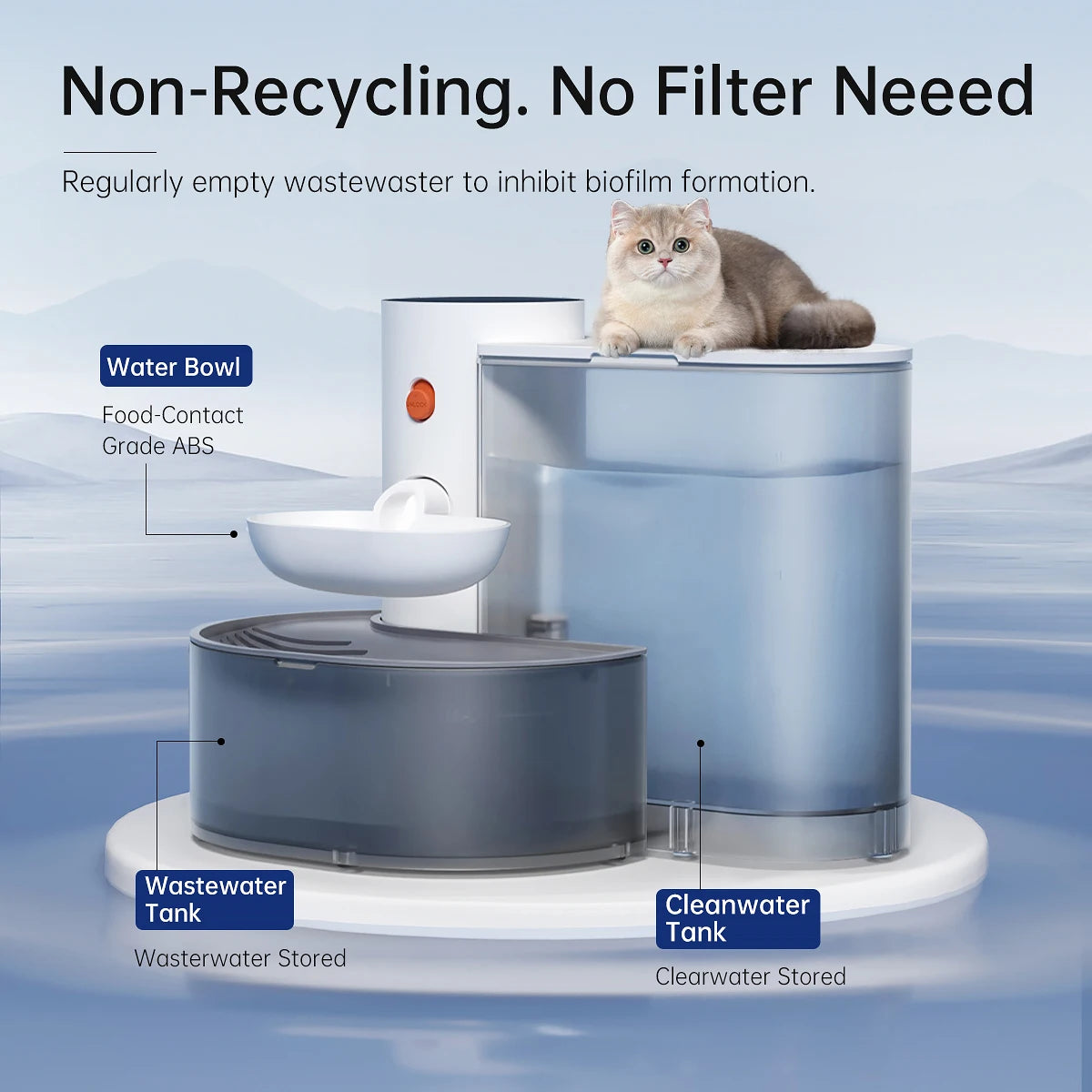 Rechargeable Smart Pet Water Dispenser With Wireless Cat Fountain