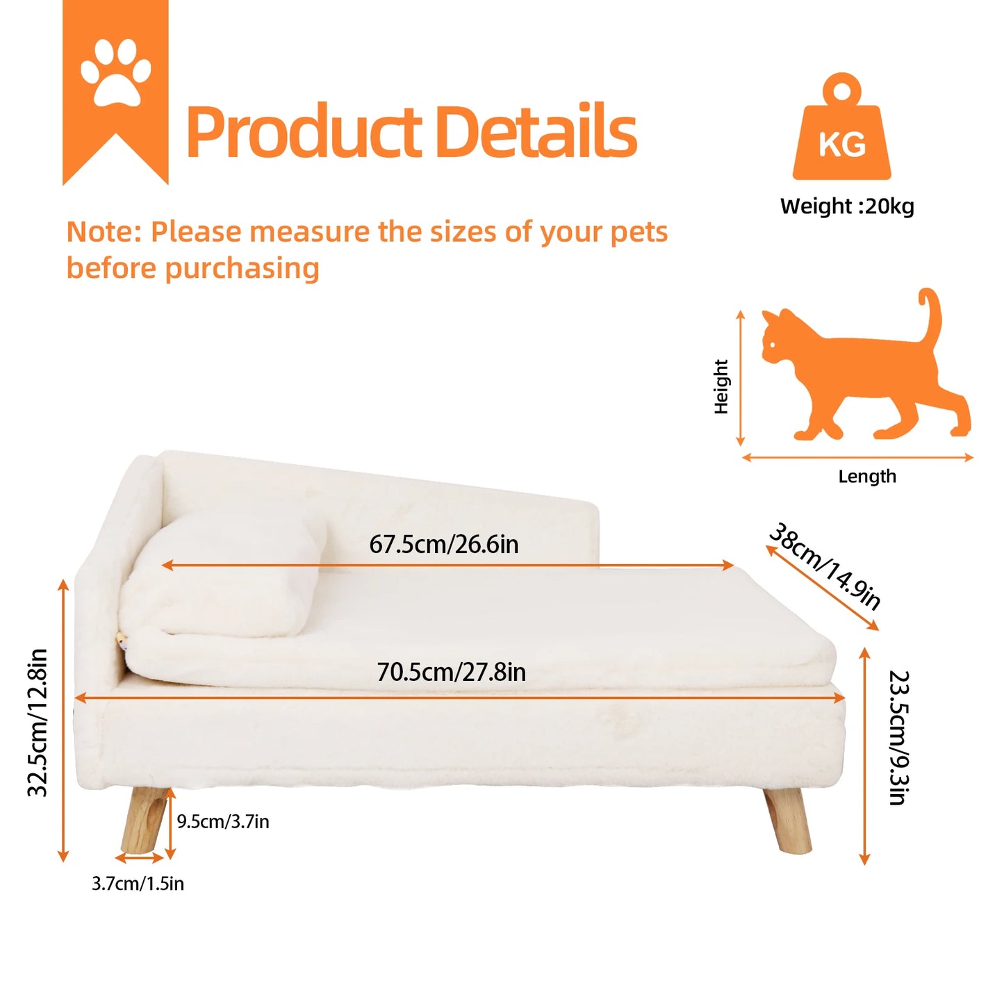 Bingopaw Elevated Pet Bed with Cozy Waterproof Pad