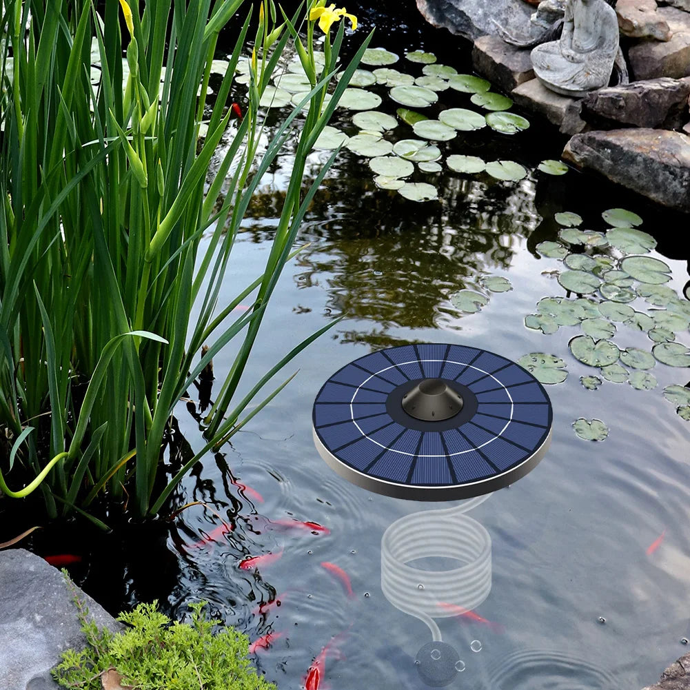 Bubble Oxygenator Solar Floating Pond Aerator With Air Pump