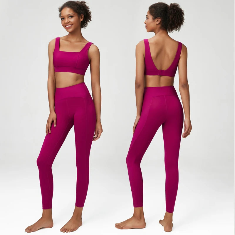 Cozokcn Women Yoga Set High Waist Leggings Jacket Pro
